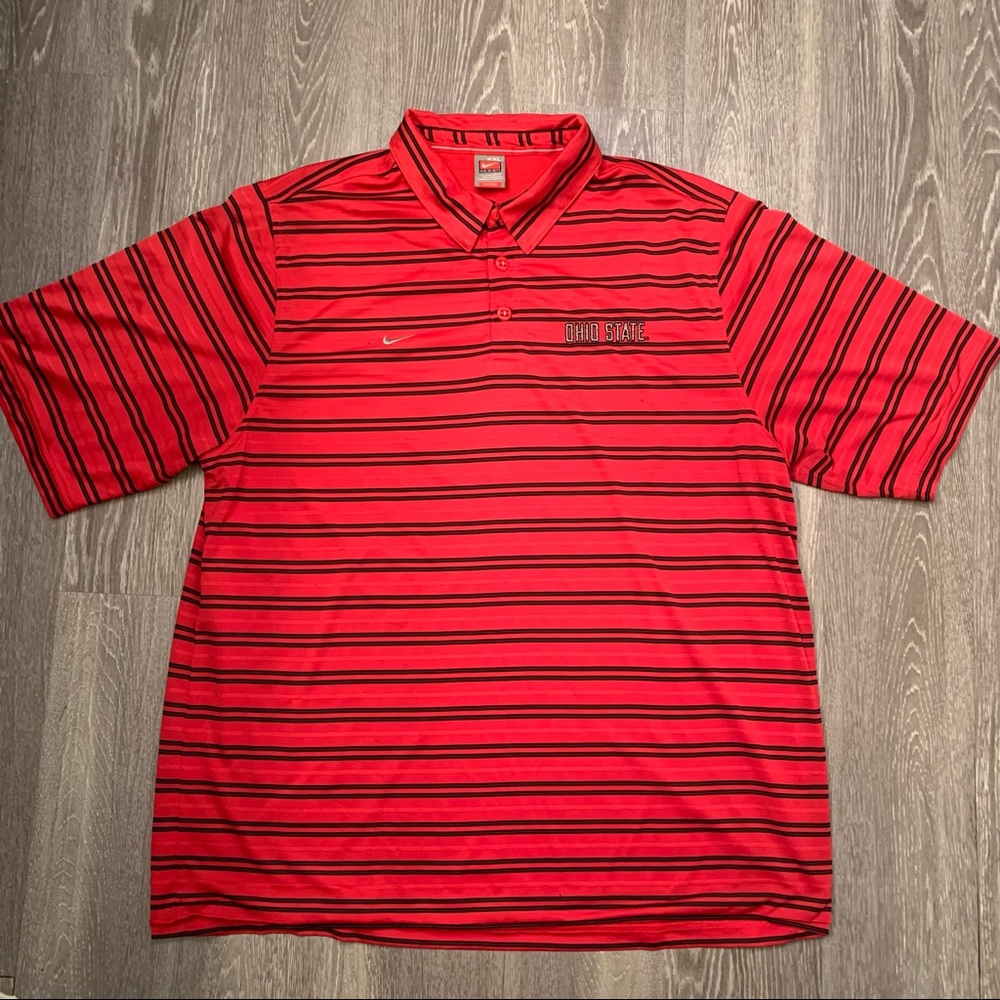 Vintage Ohio State Buckeyes Nike Team FitDry Polo Shirt Men’s Size XXL